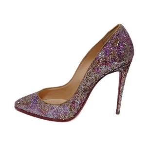 Auténticos zapatos de salón para mujer CHRISTIAN LOUBOUTIN - plateados con varios brillo - Imagen 1 de 6
