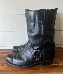 JC Penny Hombres Talla 12 EE Vintage Negro Arnés Botas de Montar Cuero Negro - Imagen 1 de 11