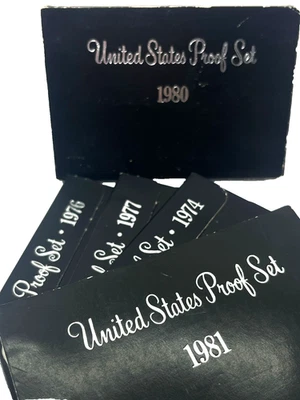 Lot of 5 United States Mint Proof Sets 1977, 1980, 1981, 1974, 1976 - Image 1 of 3
