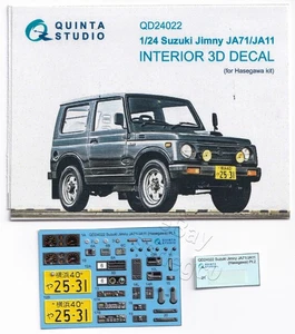 QD24022 Quinta Studio 1:24 Suzuki Jimny JA71/JA11 Interior 3D Decal for Hasegawa - Picture 1 of 13