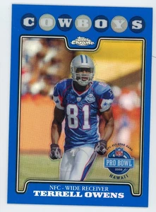 2008 Topps Chrome Terrell Owens Pro Bowl Blue Refractor #137 Cowboys - Picture 1 of 1