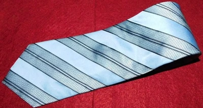 GIORGIO ARMANI MADE IN ITALY BLUE/LIGHT BLUE STRIPED TIE - TIES - DESIGNER TIES. - Image 1 of 3