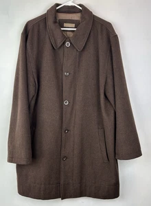 Sette Ponti Coat Mens XL Brown Wool Blend Button Overcoat Lined Pockets Dress - Picture 1 of 8
