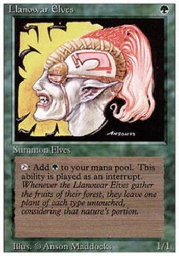 Heavy Play, English MTG Regular Llanowar Elves 3rd Edition Magic the Gathering - Image 1 of 1
