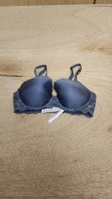 Victoria&rsquo;s Secret Dream Angels Lined Demi Gray Lace UW Bra Sz 32DD 