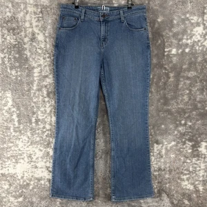 Levi Strauss Size 14 Mid Rise Bootcut Denim Jeans Blue Button Zip Pants - Picture 1 of 12
