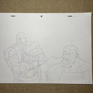 THE AVENGERS ASSEMBLE Animation Art Cels Layout Marvel Comics THANOS AA10 - Picture 1 of 2