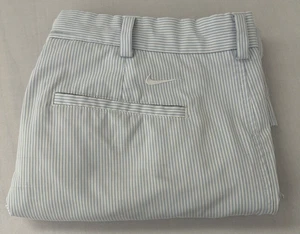 Nike Golf Mens 36 Blue Striped Chino Shorts Dri-Fit Stretch Performance - Picture 1 of 11