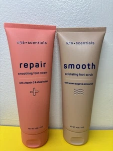 Spa Scentials Dúo, Exfoliating Foot Scrub And Smoothing Foot Cream 4oz NEW - Picture 1 of 1