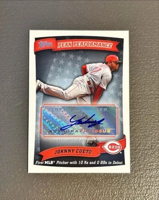 2010 TOPPS MLB #PPA-JC Johnny Cueto Cincinnati Reds Peak Performance Autograph - Image 1 of 2