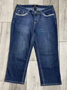 Earl Crop Stretch Jeans Womens Size 10 P Petite Mid Rise Blue Denim 29X21 - Picture 1 of 10