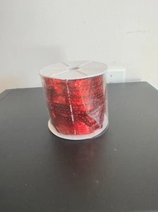new 100 yards continuous red 6mm wide flat sequins trim craft material - Picture 1 of 2