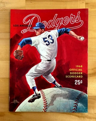 1968 LA Dodgers vs New York Mets Scored Program - Image 1 of 3