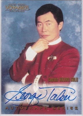 Star Trek Skybox 1998 Voyager Profiles A20 George Takei Capitán Sulu Autógrafo Foto 1 de 2