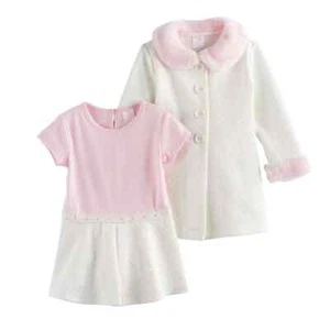 NWT YOUNGLAND BABY 2 PIECE PINK & CREAM DRESS & JACKET 24M TODDLER GIRLS - Picture 1 of 12