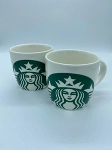 Set Of 2 Starbucks Classic White Mug Green Mermaid Symbol 14 fl oz 2017 - Picture 1 of 8