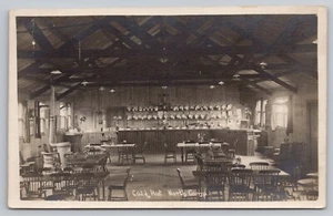 RPPC WWI England Canadian CEF Interior CWL Recreation Hut North Camp Postcard - Picture 1 of 3