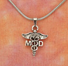 MD Necklace Medical Doctor Caduceus Charm Pendant Women Men Stainless chain nb