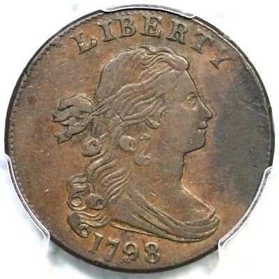 1798 S-172 R-2 PCGS XF 40 Draped Bust Large Cent Coin 1c - Image 1 of 3