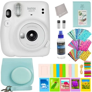 Fujifilm Instax Mini 11 Instant Camera+ 10 PC Accessory Kit - Ice White Camera - Picture 1 of 8