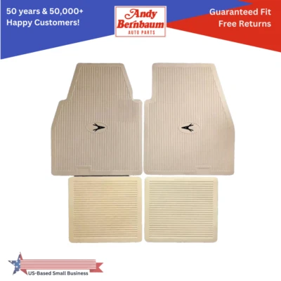 For 1955-1961 Dodge Desoto Rear & Front Interior Floor Mat Rubber Set Ivory - Image 1 of 4