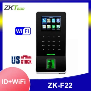 ZKTeco F22 WiFi ID Biometric Fingerprint Access Touch Screen Time Attendance US - Picture 1 of 6