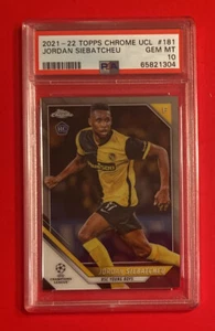 PSA 10 2021-22 Topps Chrome UCL Jordan Siebatcheu #181 Rookie Graded Soccer Card - Picture 1 of 2
