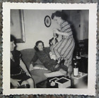 Vtg Photo 3 Women in House Drinking Smoking Partying 1950's