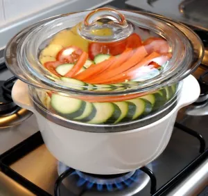 Pyrex Pyroflam Kokottendampfgarer Set 2000 ml φ200 × 80 mm Vitro-Keramik P25U000 - Bild 1 von 5