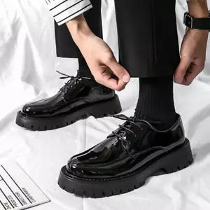 Abito da lavoro Oxford da uomo britannico punta rotonda stringato scarpe da sposa plateau nuovo - Foto 1 di 16