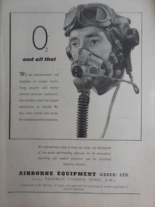 9/1947 PUB AIRBORNE EQUIPMENT OXYGEN MASK FLYING GOGGLES PILOT AIRMEN AD - Imagen 1 de 2