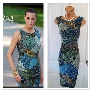 JOSEPH RIBKOFF buntes Pailletten-Trikotkleid UK Größe 12 - Bild 1 von 13