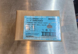 (LOT OF 6) NIBCO T-FP600A-LF 1" THREADED LEAD FREE BRASS BALL VALVES NEW IN BOX - Picture 1 of 6
