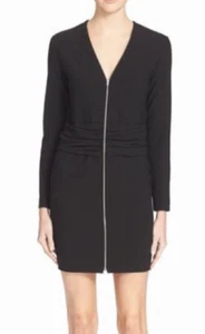 IRO Black Long Sleeve Zip Front Dress - Size 6 US / 38 FR $543 - Picture 1 of 5