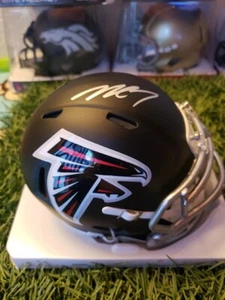MICHAEL VICK ATLANTA FALCONS AUTO RIDDELL Matte Black MINI HELMET SCHWARTZ COA - Picture 1 of 2