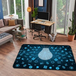3D Blue Star Light Bulb ZHUA2239 Game Non Slip Rug Mat Photo Carpet Amy - Bild 1 von 5