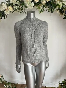 JOULES Isabella Jumper Chunky Pointelle Size 8 10 12 14 16 & 18 Grey Marl NEW - Picture 1 of 24
