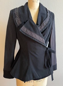 Ivan Grundahl Sz 40 Black Jacket Asymmetrical Art to Wear EUC Deconstructed - Picture 1 of 6