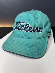 Titleist FJ FootJoy Pro V1 Adjustable Hat Blue Green Golf Cap Embroidered - Picture 1 of 10