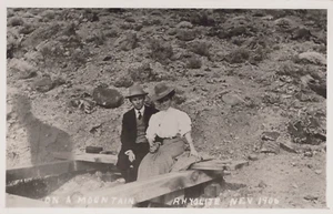 RPPC Couple On A Mountain Mine Shaft Rhyolite Nevada NV 1906 Postcard UNP 13920a - Picture 1 of 8