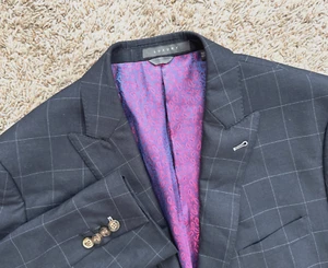Indochino Luxury Suit Jacket Blazer Men's 46R Dark Charcoal Wool-Cashmere Peak - Picture 1 of 10