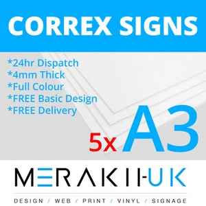5x A3 Correx Sign Boards Outdoor Advertising Full Colour Print CHEAPEST ON EBAY - Picture 1 of 11
