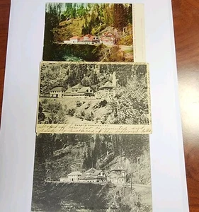 Shasta Springs Route Cal. RPPC Postcard Southern Pacific Railroad Depot 3x Lot - Picture 1 of 10