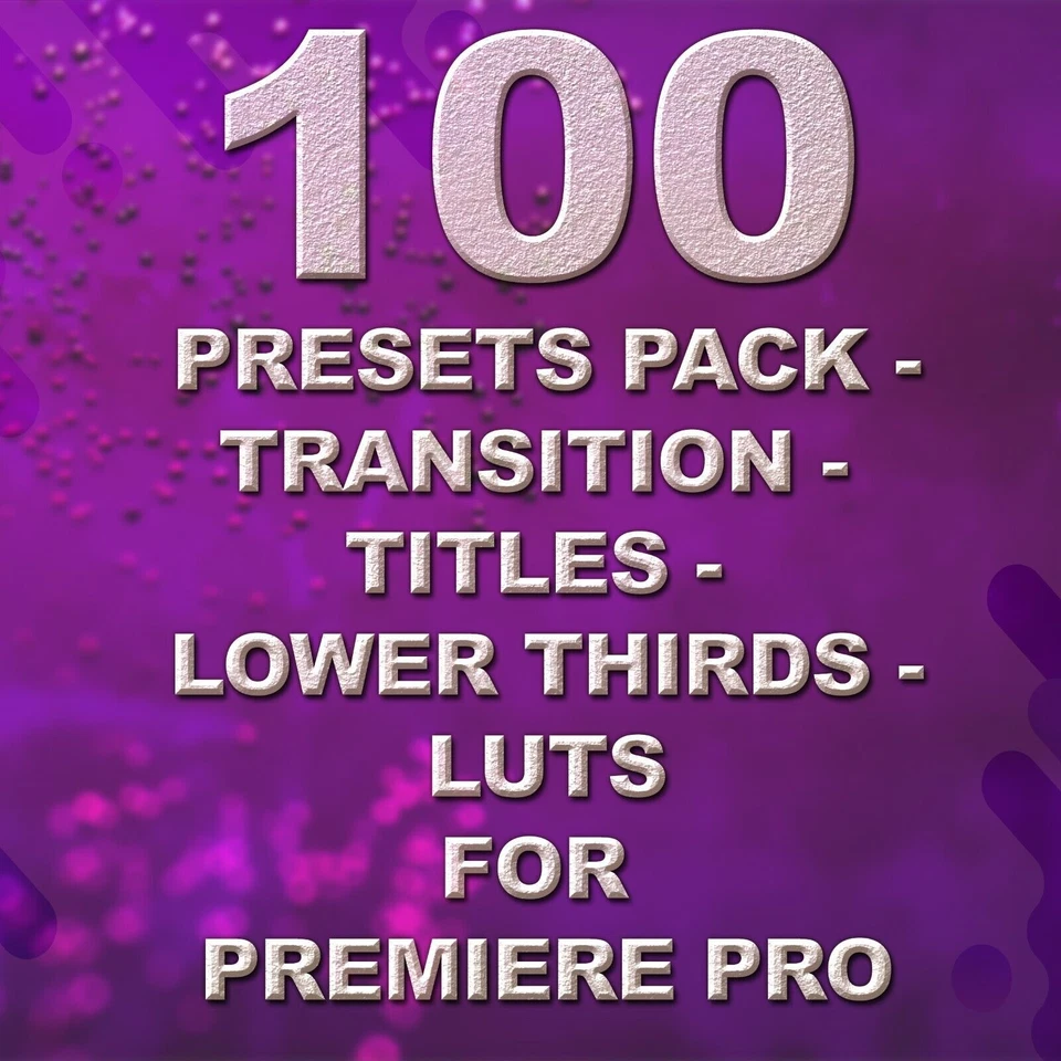 Paquete de 100 ajustes preestablecidos, transición, títulos, tercios inferior... - Imagen 1 de 1