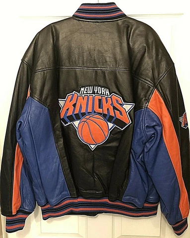 NBA KNICKS LARGE G-III & CARL BANKS ORIGINAL FINEST LEATHER JACKET NWOT!!!!! Cover