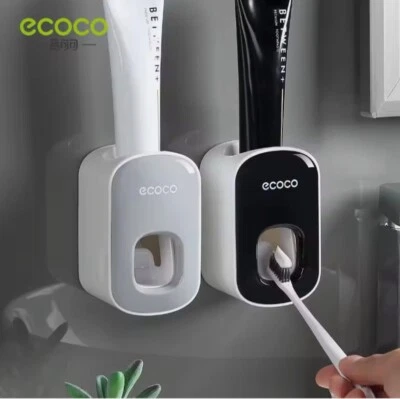 Ecoco Automatic Toothpaste Dispenser No Nail Bathroom Toothpaste Squeezer Punch