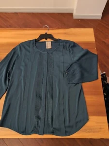 Camisa Anthropologie Dolan Left Coast Collection verde azulado talla grande - Imagen 1 de 7