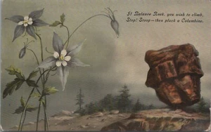 Balanced Rock and the Columbine Postcard Unposted - Picture 1 of 2