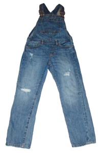 Gap Kids Denim Girls Boys Small Overalls Blue Distressed Pockets 100% Cotton - Picture 1 of 8