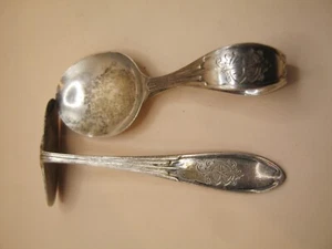 Antique Sterling Silver Baby Set Pusher & Feeding Spoon 35gms Arthur Price & Co - Picture 1 of 4